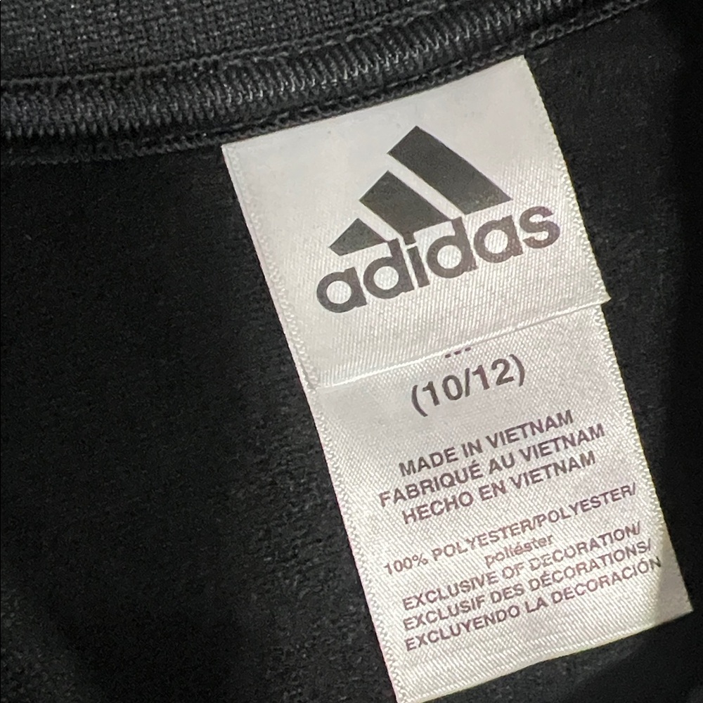 Adidas Black Jacket with Gold Accents Kids size 10/12 - Picture 2 of 9